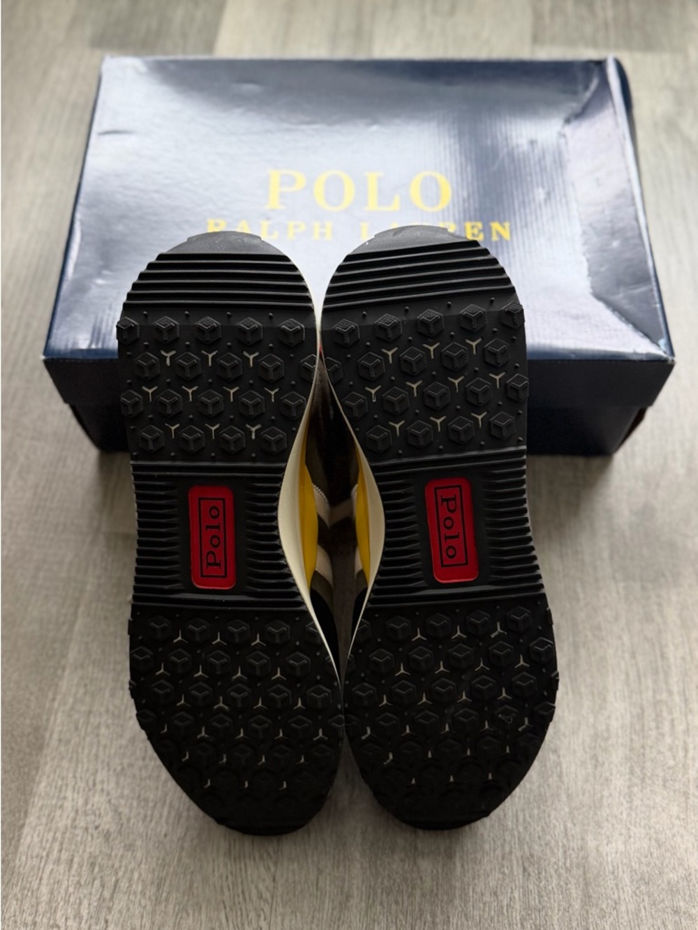 Polo by Ralph Lauren Men’s Multicolor Low-Top Sneakers - Gray/Black/Red/Yellow - Picture 3 of 3